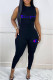 Black Fashion Casual Print Letter O Neck Sleeveless Two Pieces