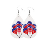 Blue Red Fashion Casual Print Patchwork Earrings