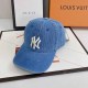 Baby Blue Fashion Street Letter Patchwork Hat