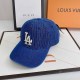 Dark Blue Fashion Street Letter Patchwork Hat