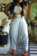 Grey Casual Solid Patchwork Strapless Sleeveless Two Pieces