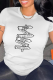 White Fashion Print Patchwork O Neck T-Shirts