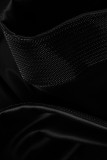 Purple Fashion Sexy Solid Patchwork Backless One Shoulder Evening Dress