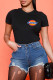 Black Fashion Casual Print Letter O Neck T-Shirts