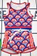Red Blue Fashion Sexy Print Patchwork Swimwears