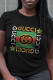 Black Casual Street Print Patchwork Letter O Neck T-Shirts