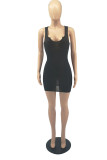 Red Fashion Sexy Solid Basic U Neck Vest Dress