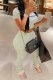 Grey Fashion Casual Print Letter O Neck Short Sleeve Two Pieces