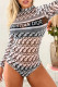 White Fashion Sexy Letter Print See-through Swimwears