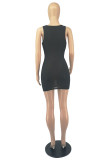 Red Fashion Sexy Solid Basic U Neck Vest Dress