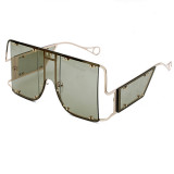 Ink Green Fashion Casual Solid Hollowed Out Patchwork Sunglasses