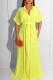 Yellow Casual Solid Patchwork Buckle Turndown Collar Straight Dresses