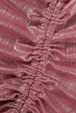 Red Sexy Solid Bandage Backless Strapless One Step Skirt Dresses