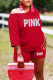 Red Fashion Casual Letter Print Basic O Neck Short Sleeve Two Pieces