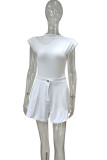 Pink Fashion Casual Solid Patchwork Half A Turtleneck Sleeveless Two Pieces