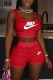 Red Fashion Casual Print Letter U Neck Sleeveless Two Pieces