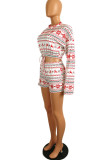 White Sexy O Neck Long Sleeve Two Pieces