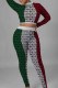 Multi-color Fashion Casual Print Letter O Neck Long Sleeve Two Pieces