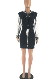 Red Casual Solid Bandage Patchwork Buckle Dresses