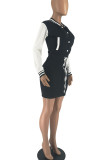 Red Casual Solid Bandage Patchwork Buckle Dresses