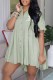 Green Fashion Casual Print Letter Turndown Collar A Line Dresses