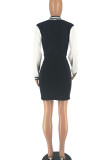 Red Casual Solid Bandage Patchwork Buckle Dresses
