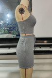 Rose Red Sexy Solid Patchwork Spaghetti Strap Sleeveless Two Pieces
