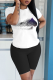 Black Casual Print Letter O Neck Short Sleeve Two Pieces
