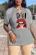 Grey Fashion Sexy Character Print Tassel V Neck T-Shirts