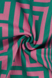 Pink Fashion Sexy Print Patchwork U Neck Sleeveless Two Pieces