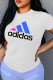White Fashion Casual Print Letter O Neck T-Shirts