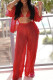 Red Sexy Solid Patchwork Buckle Fold Turndown Collar Long Sleeve Three Pieces