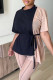 Black Casual Solid Bandage Patchwork Asymmetrical O Neck T-Shirts