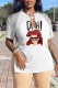White Fashion Sexy Character Print Tassel V Neck T-Shirts