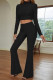 Black Fashion Casual Solid Patchwork Turtleneck Long Sleeve Two Pieces
