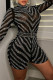 Black Fashion Sexy Patchwork See-through Turtleneck Skinny Romper