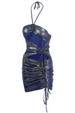 Red Sexy Solid Bandage Backless Strapless One Step Skirt Dresses