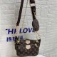 Brown Fashion Street Print Patchwork Bags