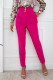 Rose Red Casual Work Solid Patchwork High Waist Pencil Solid Color Bottoms