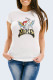 White Fashion Casual Print Letter O Neck T-Shirts