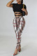 Black Fashion Casual Print Bandage O Neck Short Sleeve Two Pieces