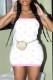 White Fashion Sexy Print Letter Strapless One Step Skirt Dresses