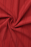 Red Sexy Solid Patchwork Spaghetti Strap Pencil Skirt Dresses