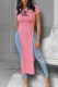 Pink Fashion Elegant Print Letter O Neck T-Shirts