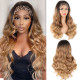Light Brown Fashion Casual Gradual Change Patchwork Wigs  (Without Headscarf)