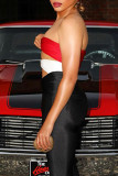 Black Sexy Solid Hollowed Out Patchwork Strapless Skinny Jumpsuits
