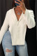 White Fashion Sexy Casual Solid Patchwork Asymmetrical Turndown Collar Outerwear