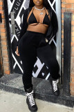 Brown Fashion Casual Solid Patchwork Hooded Collar Long Sleeve Three-piece Set