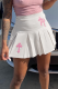 White Fashion Embroidery Patchwork Regular Type A Positioning Print Bottoms