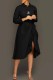 Black Fashion Celebrities Print Patchwork Fold O Neck Long Sleeve Two Pieces